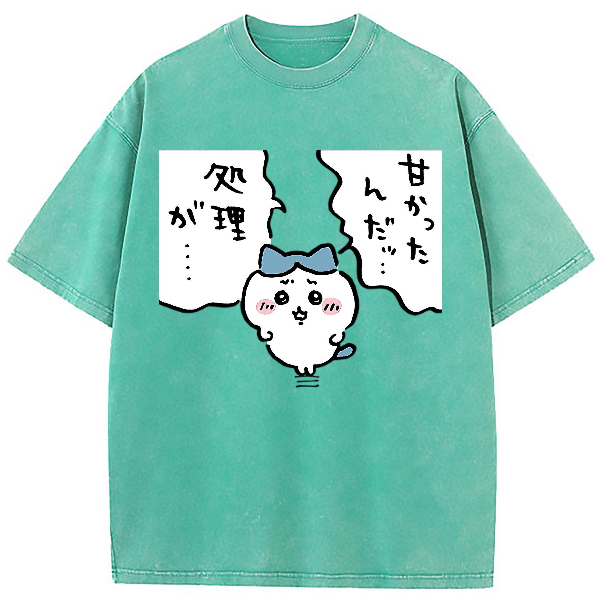 （画像用） ちいかわ ハチワレ Chii-kawa hachiware 綿100% ヴィンテージ風 半袖Tシャツ（フロントプリント）